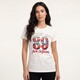 Dames T-shirt met opdruk wit rood