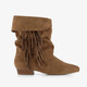 Dames boots met franjes bruin