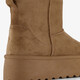 Gevoerde dames boots plateauzool cognac