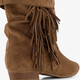 Dames boots met franjes bruin