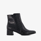 Dames enkellaarsjes met crocoprint zwart