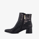 Dames enkellaarsjes met crocoprint zwart