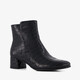 Dames enkellaarsjes met crocoprint zwart