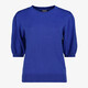 Dames trui met halflange pofmouwen blauw