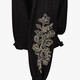 Dames blouse met geboorde bloemen zwart