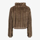 Dames bomber jas met imitatiebont bruin