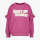 Meisjes sweater met opdruk en ruches roze