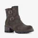 Dames biker boots met hak grijs