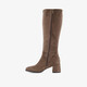 Hoge dames laarzen met hak taupe