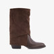 Slouchy dames cowboylaarzen met omslag bruin
