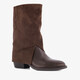 Slouchy dames cowboylaarzen met omslag bruin