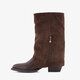 Slouchy dames cowboylaarzen met omslag bruin
