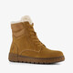 Gevoerde suède dames veterboots cognac