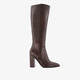 Hoge dames croco laarzen met hak bruin