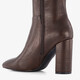 Hoge dames croco laarzen met hak bruin