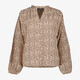 Dames blouse met print beige