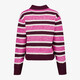 Gestreepte dames polo trui roze