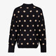 Dames trui met stippen zwart beige