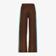 Meisjes wide leg pantalon met bies bruin blauw