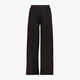 Meisjes wide leg pantalon met bies zwart bordeaux