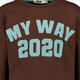 Meisjes sweater met tekstopdruk bruin blauw