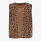 Meisjes teddy gilet met panterprint bruin