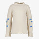 Meisjes shirt met strikjes ecru blauw