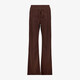 Dames wide leg broek met pintuck donkerbruin
