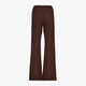 Dames wide leg broek met pintuck donkerbruin