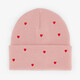 Meisjes muts met hartjes roze