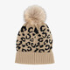 Dames muts met panterprint beige