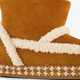 Hoge dames pantoffels met teddy voering cognac