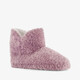 Hoge pluche dames pantoffels lila