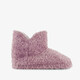 Hoge pluche dames pantoffels lila