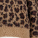 Meisjes trui met panterprint bruin