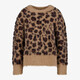 Meisjes trui met panterprint bruin