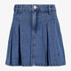 Meisjes denim rok met plooien blauw