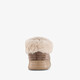 Dames pantoffels met imitatiebont bruin