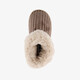 Dames pantoffels met imitatiebont bruin