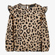 Meisjes blouse met panterprint en ruches