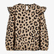 Meisjes blouse met panterprint en ruches
