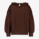 Meisjes sweater met kraagje donkerbruin