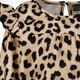 Meisjes blouse met panterprint en ruches