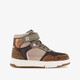 Hoge meisjes sneakers met panterprint details bruin