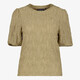 Dames top met pofmouwen beige