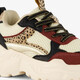 Meisjes dad sneakers beige bordeaux
