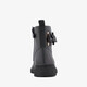 Leren meisjes veterboots met strik zwart
