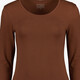 Dames basic longsleeve shirt bruin