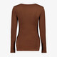 Dames basic longsleeve shirt bruin