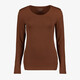 Dames basic longsleeve shirt bruin